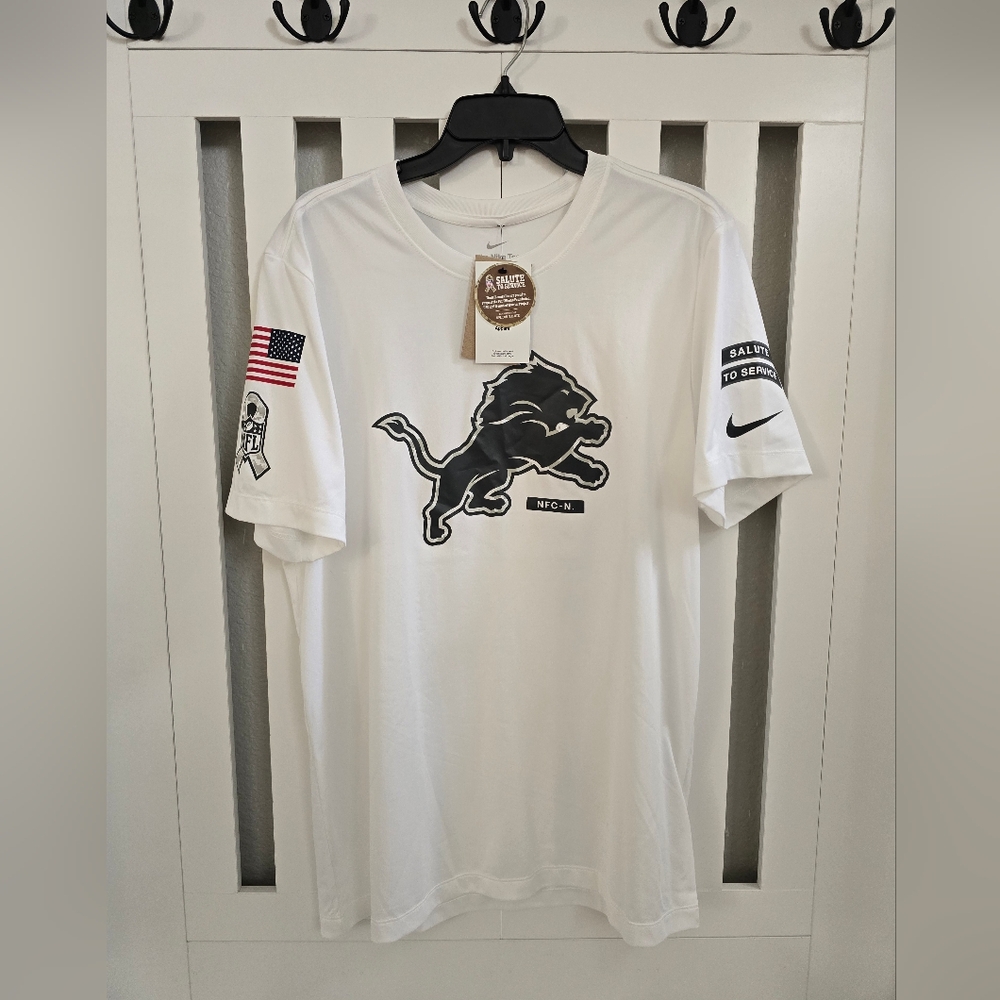 New Detroit Lions Nike 2024 Salute to Service Legend Performance T-Shirt White